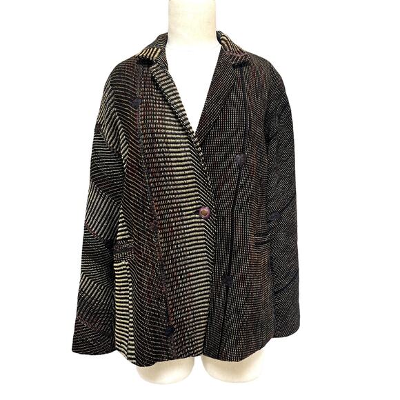 Deborah cross Jackets & Blazers - Deborah Cross Vintage Textile Wearable Art Jacket Blazer Small Medium